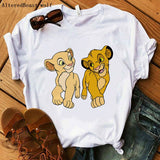 The Lion King Cartoon Print Short Sleeve T Shirt Women Two Little lions vogue Casual printed O Neck T shirt hakuna matata Tees