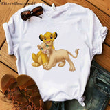 The Lion King Cartoon Print Short Sleeve T Shirt Women Two Little lions vogue Casual printed O Neck T shirt hakuna matata Tees