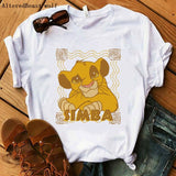 The Lion King Cartoon Print Short Sleeve T Shirt Women Two Little lions vogue Casual printed O Neck T shirt hakuna matata Tees