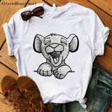 The Lion King Cartoon Print Short Sleeve T Shirt Women Two Little lions vogue Casual printed O Neck T shirt hakuna matata Tees