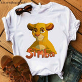 The Lion King Cartoon Print Short Sleeve T Shirt Women Two Little lions vogue Casual printed O Neck T shirt hakuna matata Tees