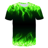 2019 New green Flaming tshirt Men Women t shirt 3d t-shirt Black Tee Casual Top Anime Camiseta Streatwear Short Sleeve Tshirt