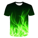 2019 New green Flaming tshirt Men Women t shirt 3d t-shirt Black Tee Casual Top Anime Camiseta Streatwear Short Sleeve Tshirt