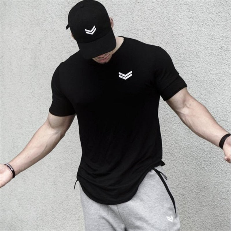 2019 Summer new Men gyms Fitness t shirt Bodybuilding Shirts Fashion Casual Male Short sleeve cotton Tees Tops clothing