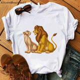 The Lion King Cartoon Print Short Sleeve T Shirt Women Two Little lions vogue Casual printed O Neck T shirt hakuna matata Tees