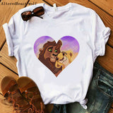 The Lion King Cartoon Print Short Sleeve T Shirt Women Two Little lions vogue Casual printed O Neck T shirt hakuna matata Tees