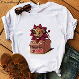 The Lion King Cartoon Print Short Sleeve T Shirt Women Two Little lions vogue Casual printed O Neck T shirt hakuna matata Tees