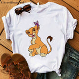 The Lion King Cartoon Print Short Sleeve T Shirt Women Two Little lions vogue Casual printed O Neck T shirt hakuna matata Tees