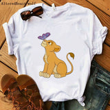 The Lion King Cartoon Print Short Sleeve T Shirt Women Two Little lions vogue Casual printed O Neck T shirt hakuna matata Tees