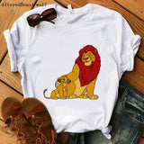 The Lion King Cartoon Print Short Sleeve T Shirt Women Two Little lions vogue Casual printed O Neck T shirt hakuna matata Tees