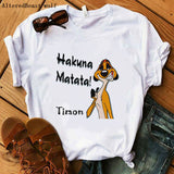 The Lion King Cartoon Print Short Sleeve T Shirt Women Two Little lions vogue Casual printed O Neck T shirt hakuna matata Tees