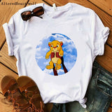 The Lion King Cartoon Print Short Sleeve T Shirt Women Two Little lions vogue Casual printed O Neck T shirt hakuna matata Tees