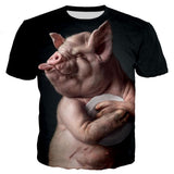 New arrive popular Novelty animal pig dog cow series t shirt men women 3D print harajuku style t shirt summer tops 7XL