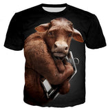 New arrive popular Novelty animal pig dog cow series t shirt men women 3D print harajuku style t shirt summer tops 7XL