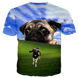 New arrive popular Novelty animal pig dog cow series t shirt men women 3D print harajuku style t shirt summer tops 7XL