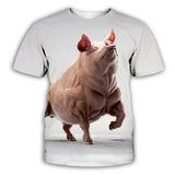 New arrive popular Novelty animal pig dog cow series t shirt men women 3D print harajuku style t shirt summer tops 7XL