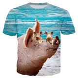 New arrive popular Novelty animal pig dog cow series t shirt men women 3D print harajuku style t shirt summer tops 7XL