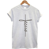 Fashion New Arrival Women T Shirts Summer Short Sleeve Jesus T-shirt Christian Cross Printing Tops Female Tee Shirt Plus Size